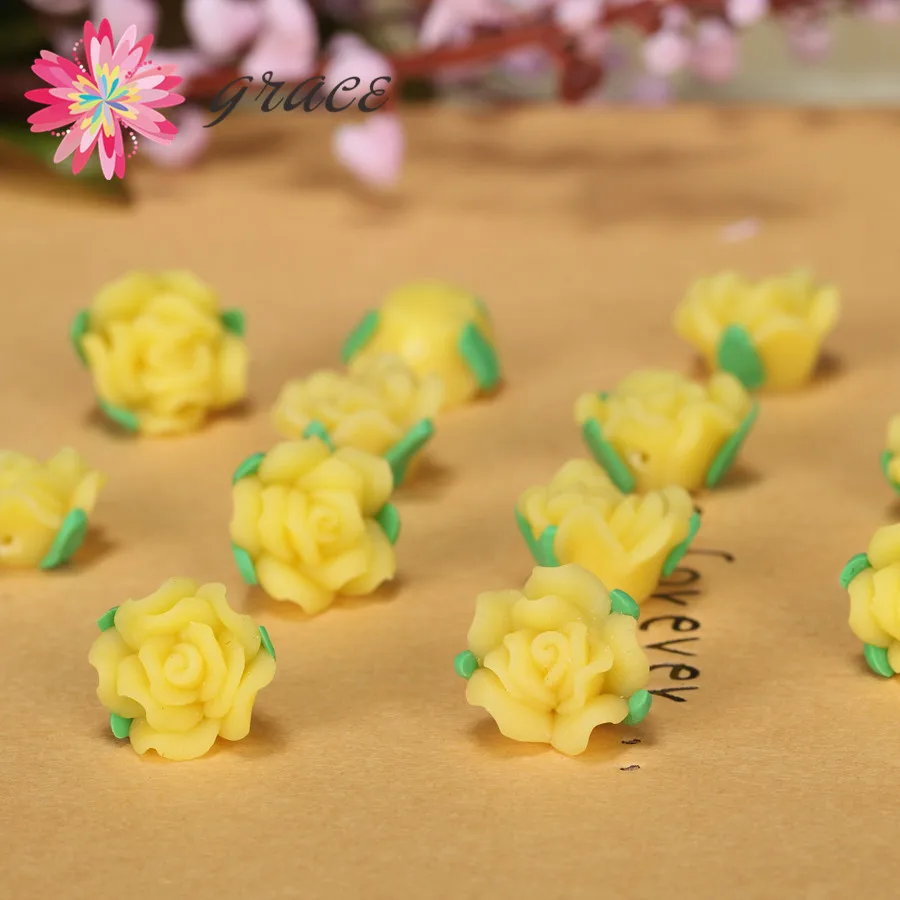 Полимерная глина 20 шт./лот 12 мм в виде Розы|flower wing|decorative wall flowersflower garden oil painting |