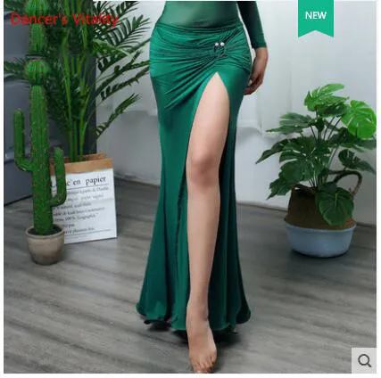 Зеленый New Women's Belly Dance Costume Belly Dance Clothes Bellydance Skirt for Women's Dance modal Long Skirt - Цвет: Зеленый