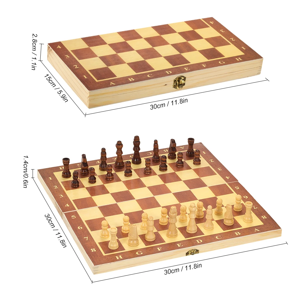 

Деревянный складной набор с шахматной доской шахматная доска Международный шахматный набор складная доска для взрослых детей подарок Семе...