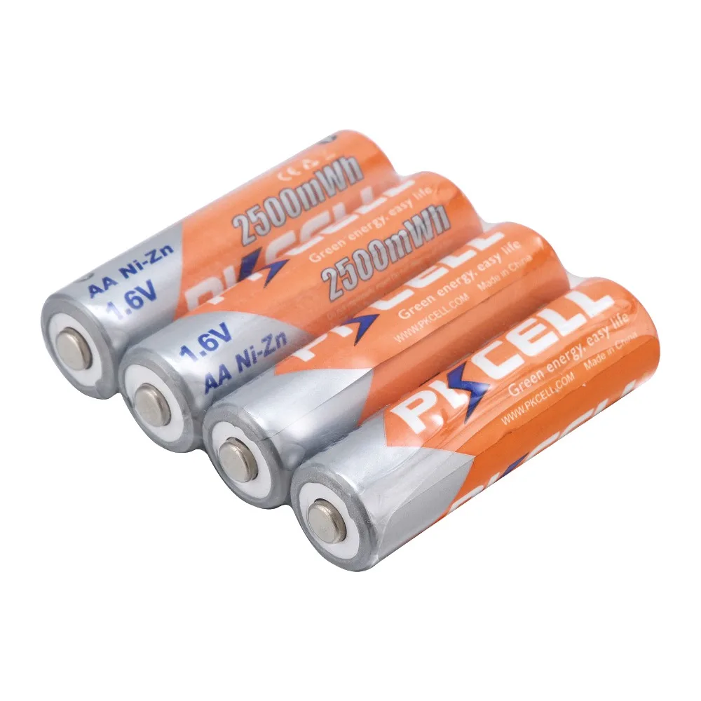 Аккумуляторные батарейки PKCELL AA NiZN Ni Zn 4x 2500MA 1 6 в для RC|Перезаряжаемые батареи| |