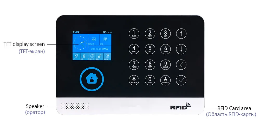 FUERS WG11 wifi GSM беспроводная домашняя система охранной сигнализации приложение управление сирена RFID PIR детектор движения датчик дыма DIY комплект