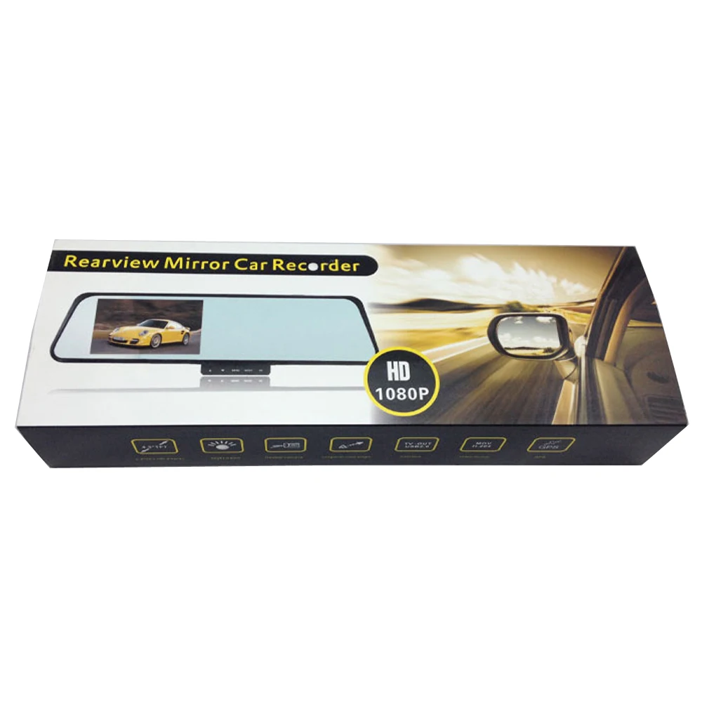 Podofo 4 3 дюймов Full HD 1080 P Автомобильный Зеркало заднего вида DVR автомобиля Камера