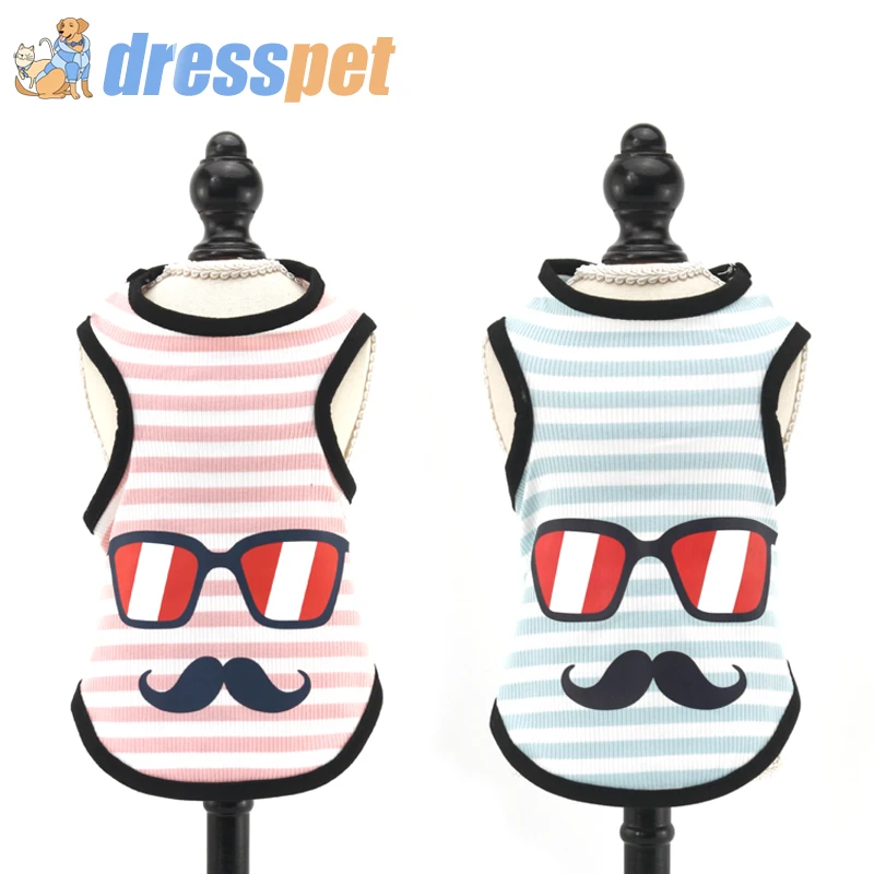 Летняя одежда для щенков и собак Модная стильная рубашка Цвет розовый синий