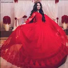 Женское свадебное платье It's yiiya, красное кружевное платье с длинными рукавами и аппликацией из бисера на лето 2022