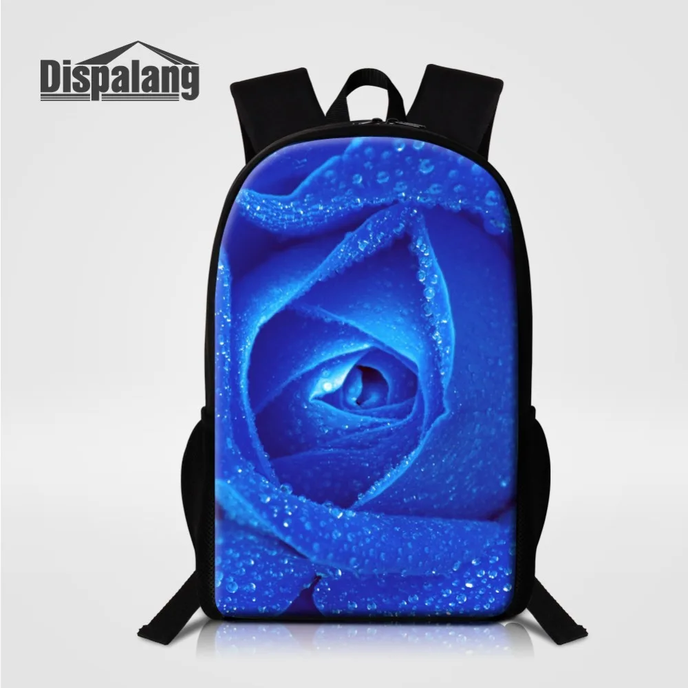 

Dispalang Women's Backpack Rose Flower School Bag For Teenage Girls 16'' Female Bag Student Fashion Print Image Custom Bookbag
