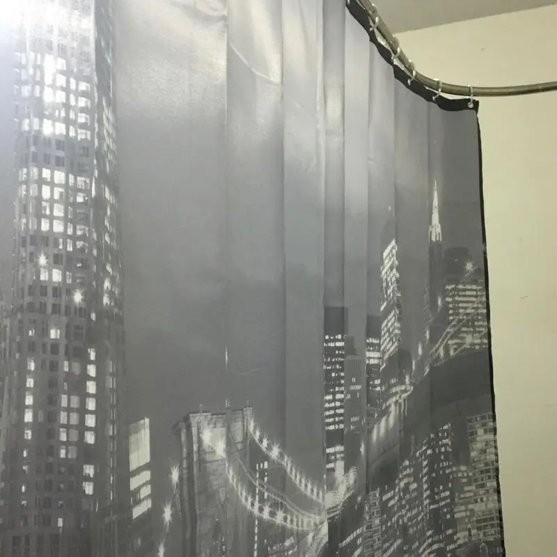 Огни большого города легко установить душ Шторы стильный Семья Ванная комната
