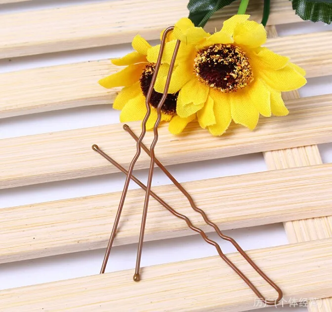 Bobby pins коричневый заколки для волос Профессиональный макияж для волос производитель аксессуаров с круглым носком заколки для волос 100 шт/партия заколки для волос Розничная/