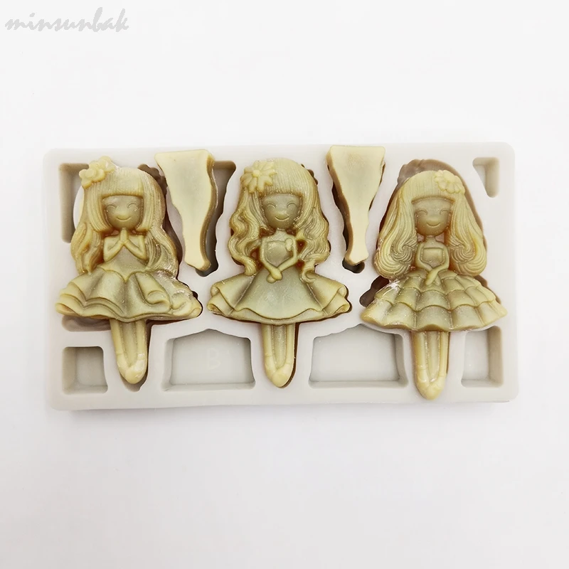 

Милая кукла minsunbak, форма для помадки, инструмент для украшения торта, фотография
