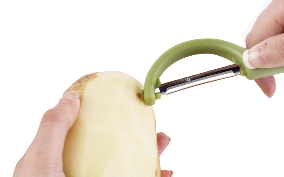 KONCO Fruit Vegetable Peeler, Stainless Steel Ultra Sharp Julienne Peeler with Ergonomic Silicone Handle, Kitchen Tools