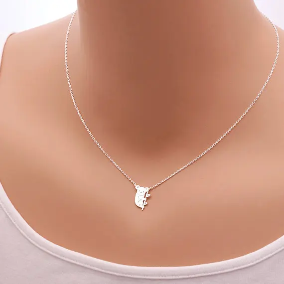 Европейская мода милые ожерелья и кулоны Koala милое ожерелье для тела женское в