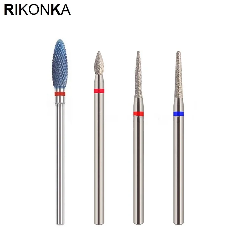 RIKONKA 4 шт. фрезы для маникюра машины ногтей сверла аппарат аксессуары 3/32