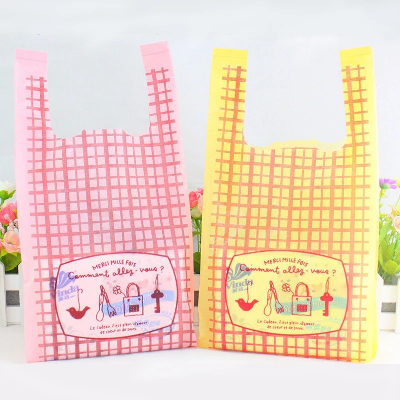 100 шт./лот пластиковые пакеты для супермаркета с ручками покупок закусок бутик