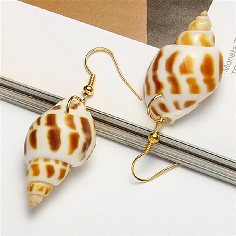 PINKSEE Bohemian Exquisite Drop Earrings Fashion Natural Conch Beach Shell Pendant Dangle Earring Ethnic Ear Piercing Jewelry | Украшения и