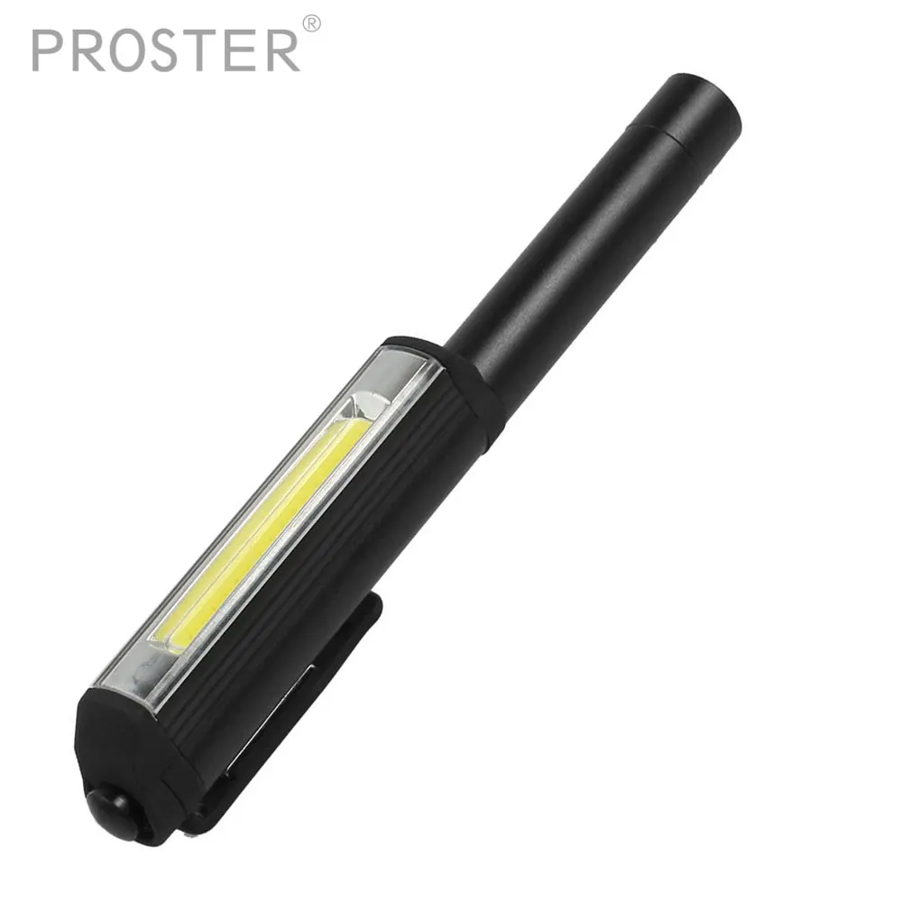 

Proster Aluminum COB LED Pen Light Pocket Clip Magnet Work 250 Lumen Lamp AAA Battery Powered Lamps For Camping Light Inspection