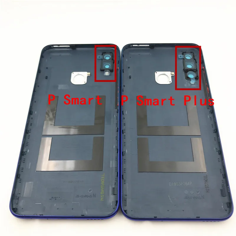 10 шт. для huawei P Smart, задняя крышка, задняя крышка, корпус, дверь для huawei P Smart+, есть объектив камеры и кнопка