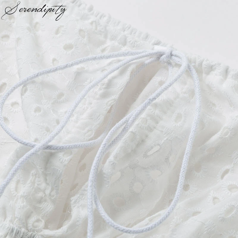 Женский топ SRDP с коротким рукавом на шнурках высокой талией | Женская одежда