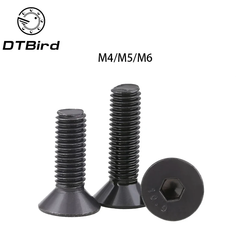 DIN7991 10 9 винты из углеродистой стали с потайной головкой M4 M5 M6 черные плоской