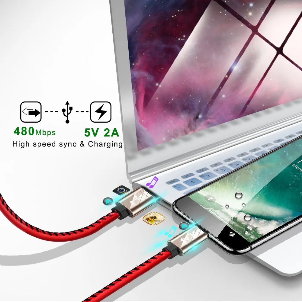 Кабель Micro USB Type-C для Samsung Galaxy S9 S8 Plus Note 9 Huawei в кожаной оплетке | Мобильные телефоны