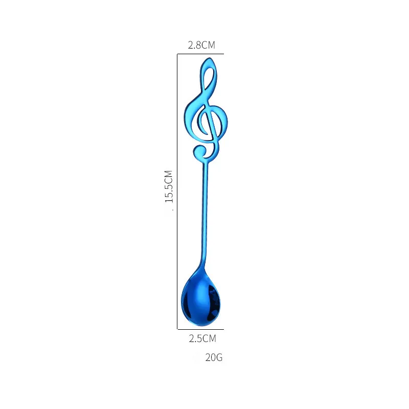 Blue 1 шт. из нержавеющей стали радужные кофейные ложечки ложки для размешивания набор холодного напитка фруктовый десерт, мороженое чайная ложка для питья - Цвет: Blue