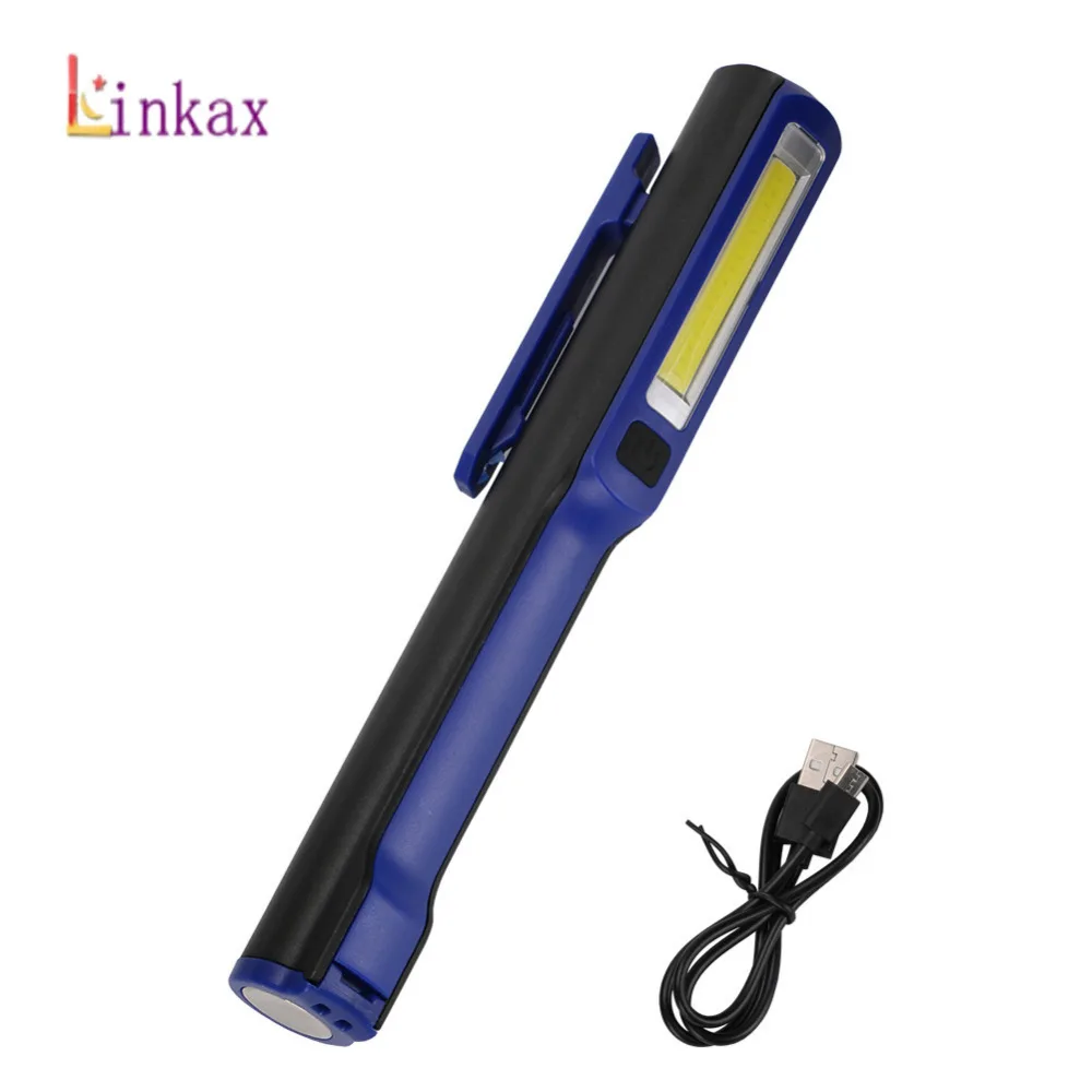 Светодиодный фонарик с COB матрицей и USB мощное вращающееся на магните освещение