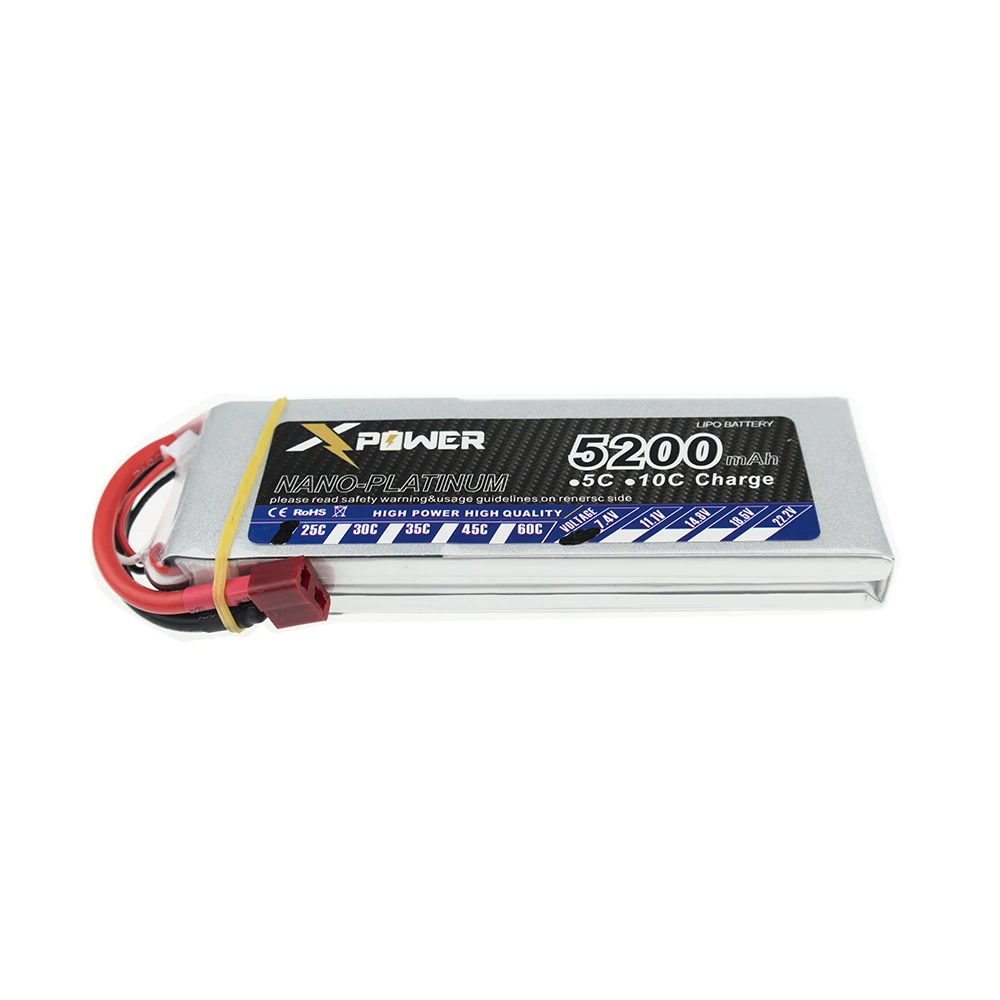 Литий полимерный аккумулятор XPower 2S 7 4 В 5200 мАч 25C 35C XT60 T EC5 для радиоуправляемого