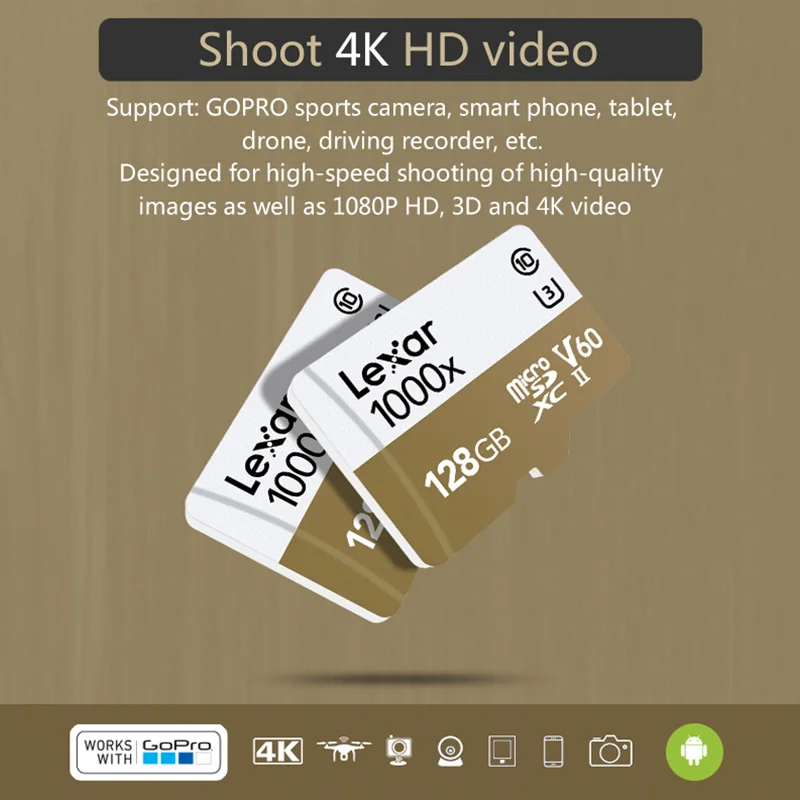 Высокоскоростная флеш карта памяти Lexar 32 ГБ micro sd UHS II U3 64 Гб класс 10 MicroSD 128 tf для
