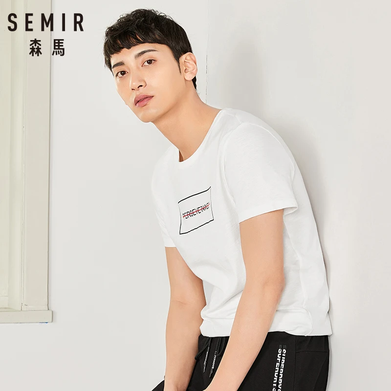 SEMIR футболка милые футболки homme для мужчин 100% хлопок крутая милый kawaii летний