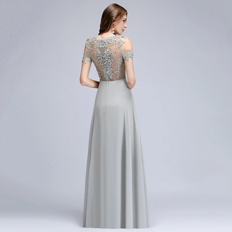 Vestido Longo Элегантное Кружевное Вечернее Платье С Жемчугами Сксуальное Прозрачное