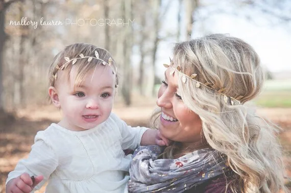 2 шт./компл. новая мама и для новорожденного головная повязка с золотыми листьями