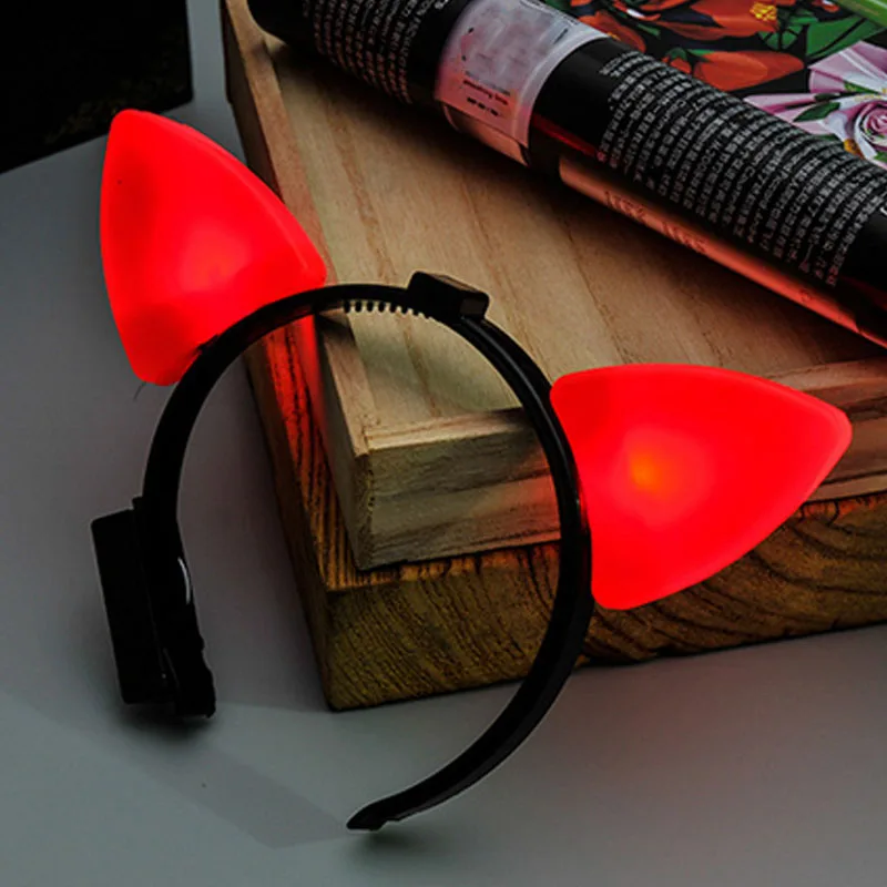 Для женщин и девочек LED мигающий кот животное ухо оголовье Сияющий головной убор