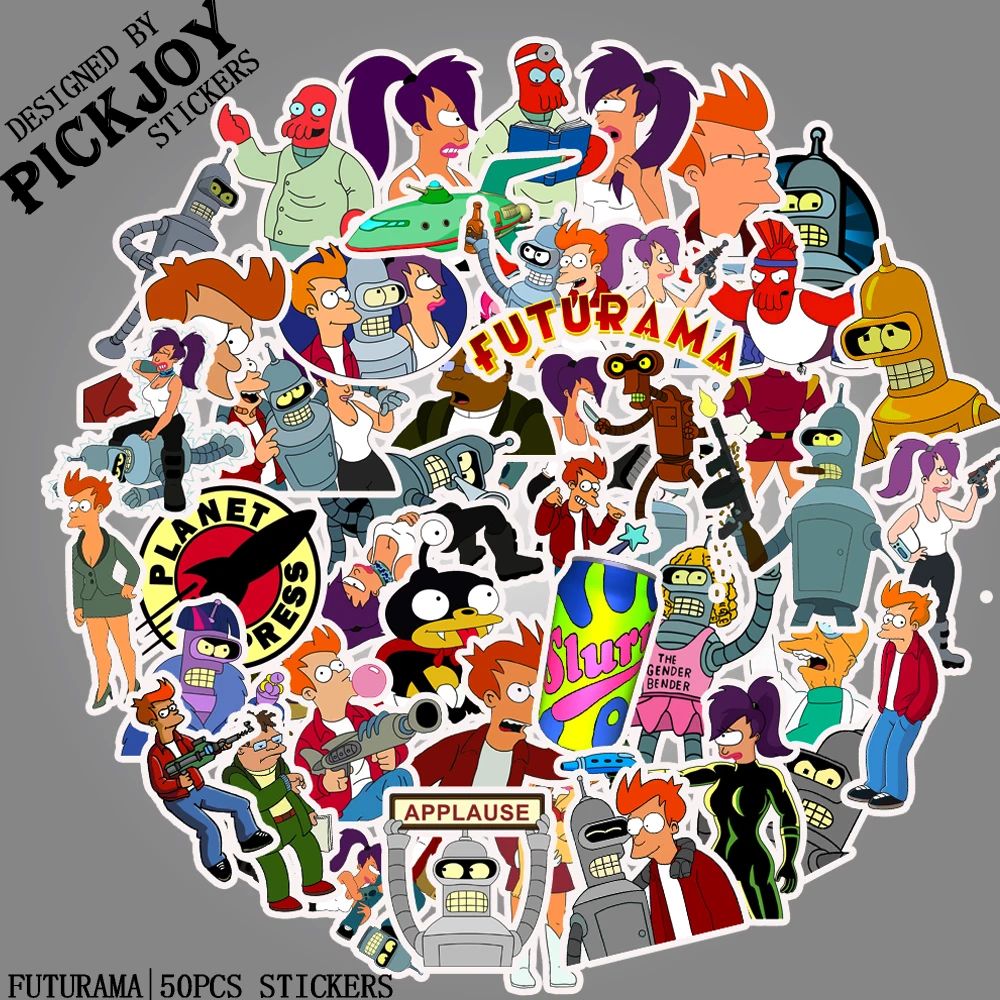 50 шт. Futurama мультфильм детские игрушки украшения наклейки для DIY Скрапбукинг альбом багаж ноутбук телефон наклейки