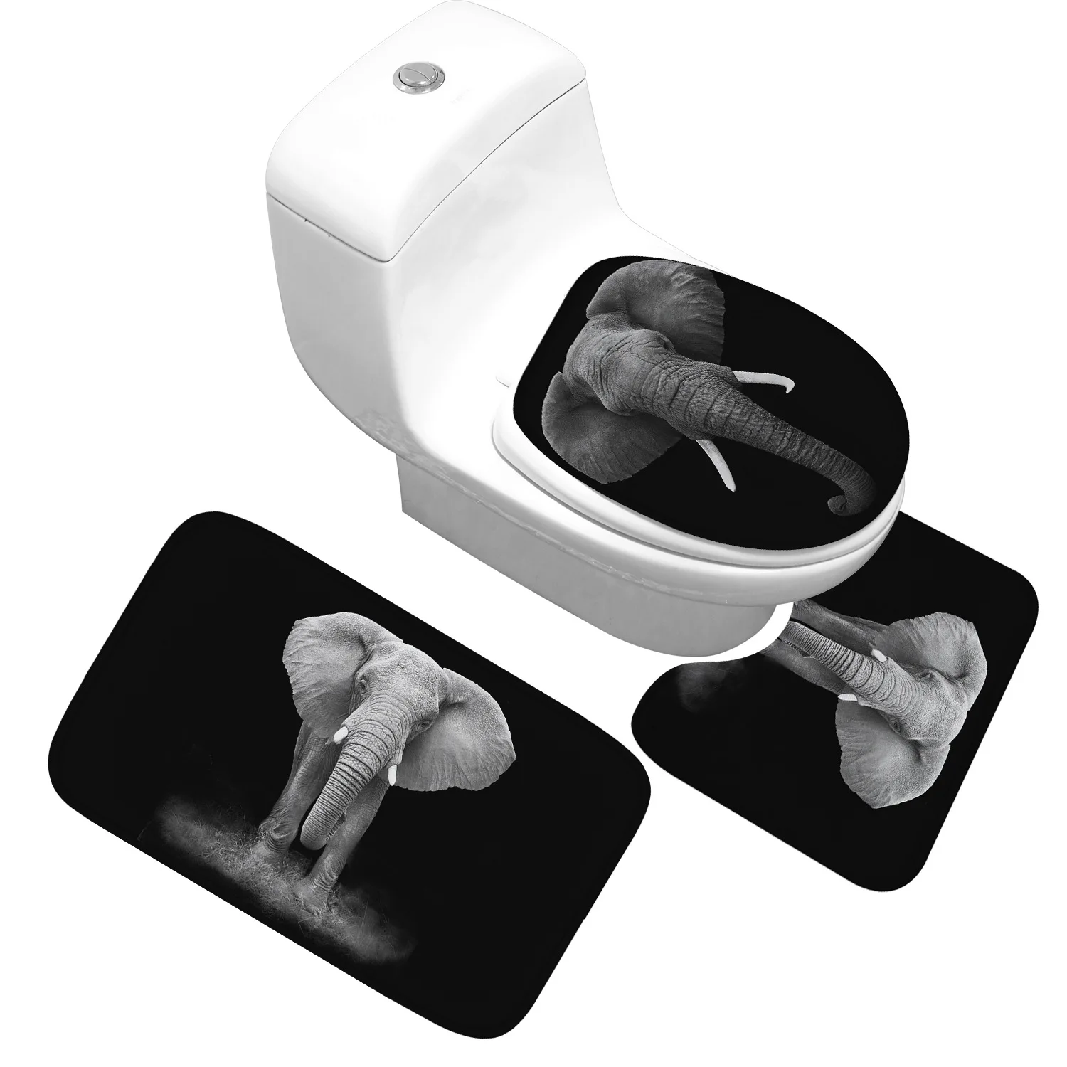 Zeegle С Рисунком Слона Сиденье для унитаза крышка Впитывающий Коврик ванны Non Slip