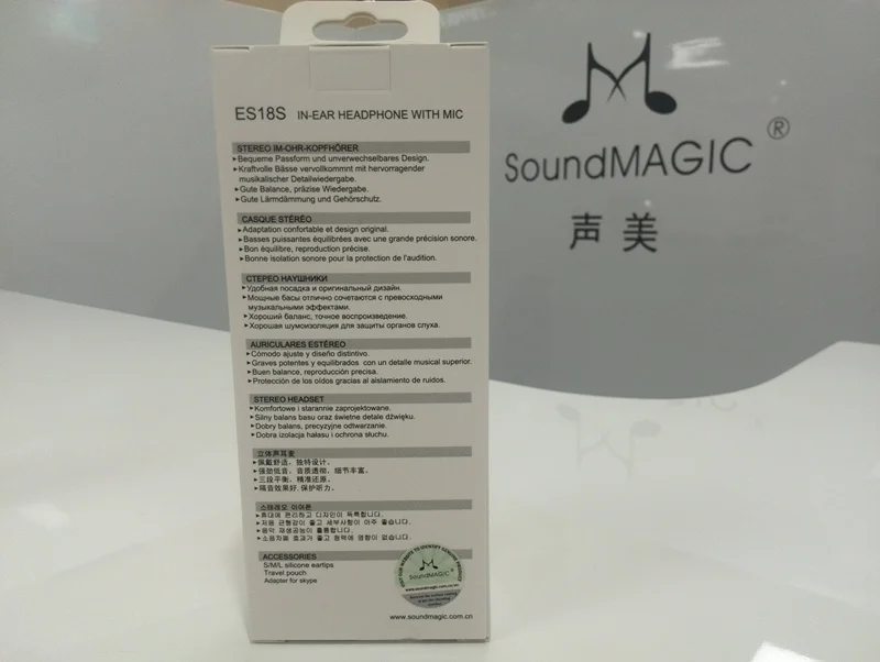 SoundMAGIC ES18S с микрофоном сильные басы звук наушники гарнитура пультом совместим со