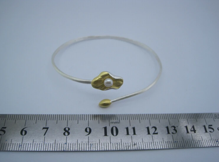 Чистое серебро индивидуальный дизайн один из видов 925 пробы браслеты двухцветный