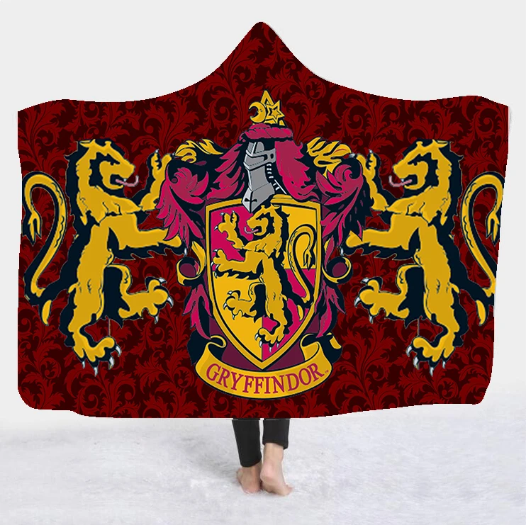 DREAM KARIN Slytherin Ravenclaw Gryffindor Hufflepuff 3D плюшевое одеяло с капюшоном для взрослых и детей