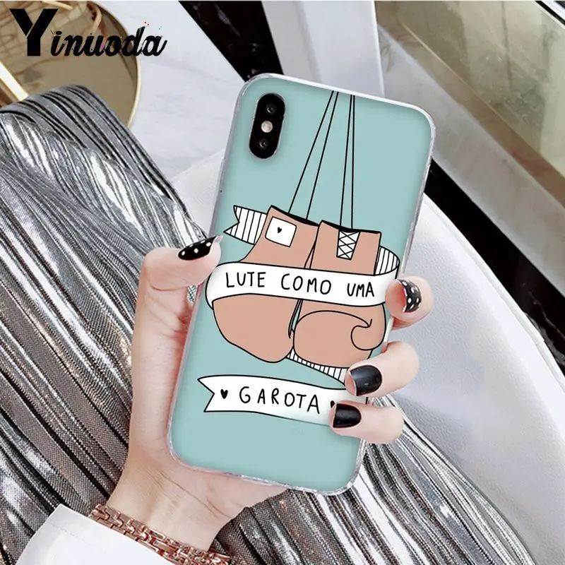 Yinuoda мультфильм Боксерские перчатки для девочек новое поступление Прозрачный чехол для iPhone X XS MAX 6 6S 7 7plus 8 8Plus 5 5S XR - Цвет: A13