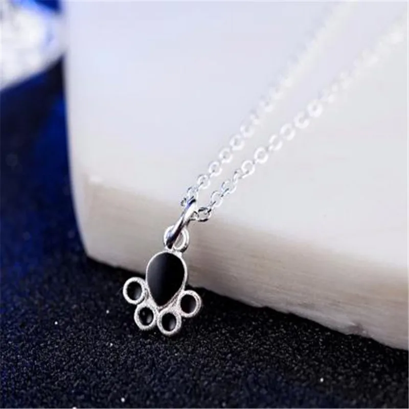 Новинка модное ожерелье из стерлингового серебра 925 пробы с милым котом в форме