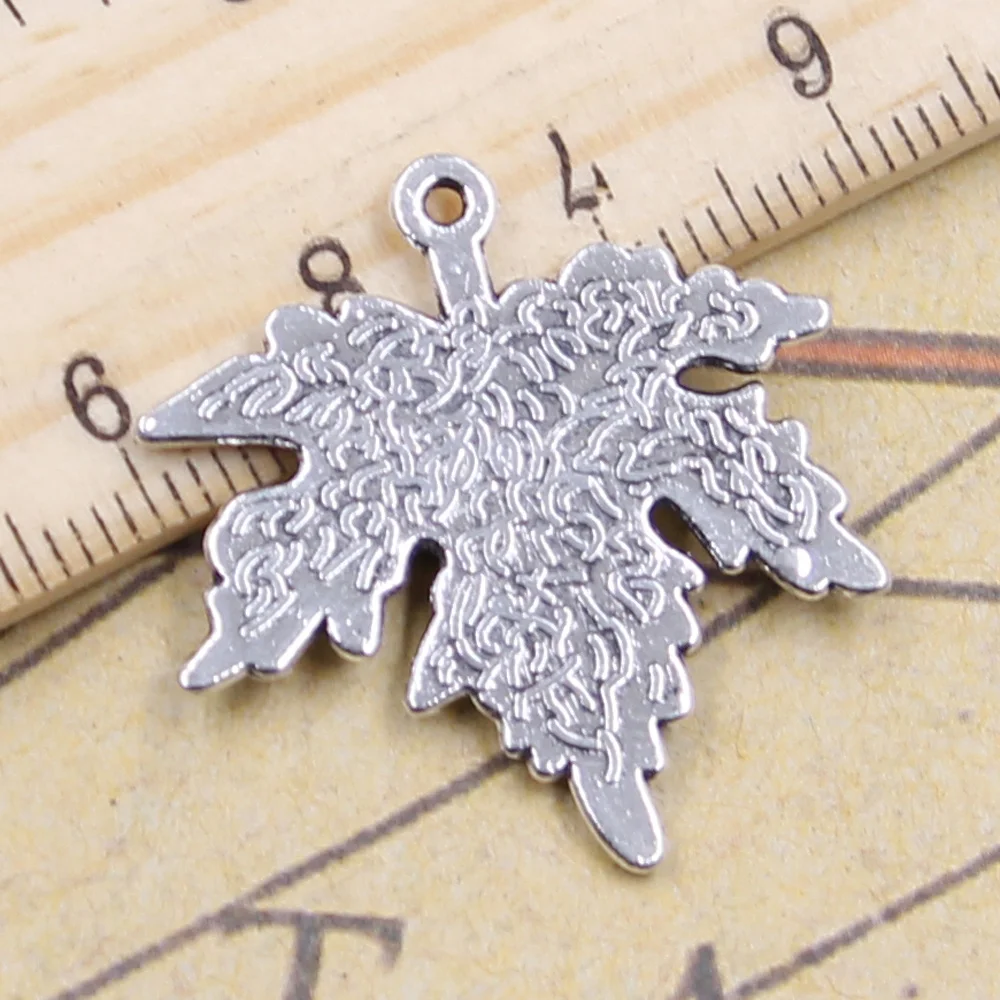 

12pcs Charms Canada Maple Leaf 28x27mm Tibetan Pendants Antique Jewelry Making DIY Handmade Craft For Bracelet