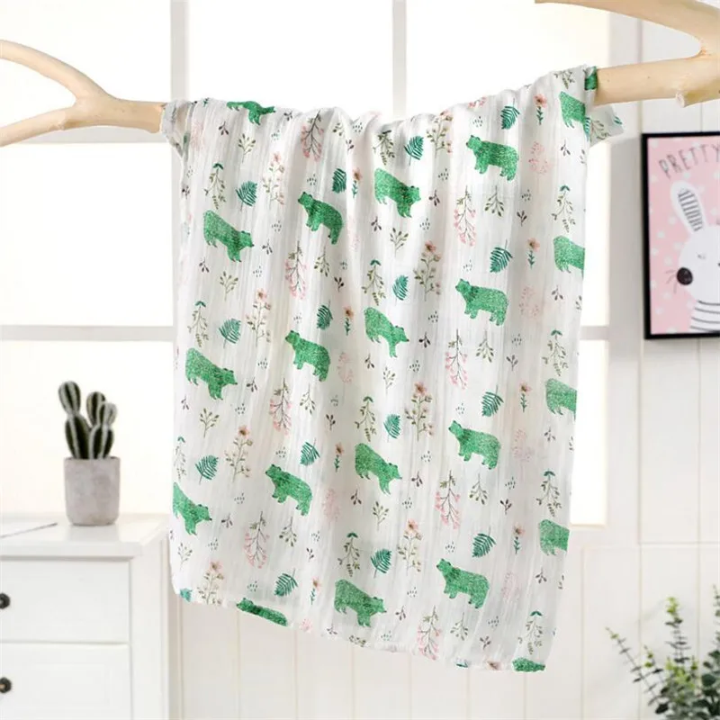 Двухслойное Пеленальное Одеяло для младенцев хлопок из муслина новорожденных 29