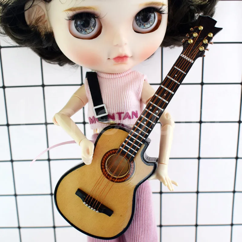 Мини гитара кукла декор мебели Blyth аксессуары для гитары Pullip Barbies Azone Licca Momoko BJD 1/6