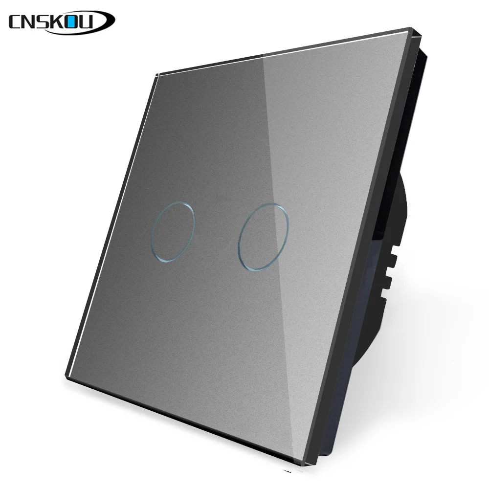 2019 Горячая продажа ЕС стандартный сенсорный выключатель 2 банды 1 способ Кристалл