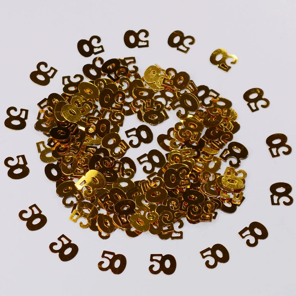 

150g Gold Figures Happy Birthday Party Confetti Numbers Digitals 16 18 30 40 50 60 Sprinkle Metallic Table Scatters Decorations