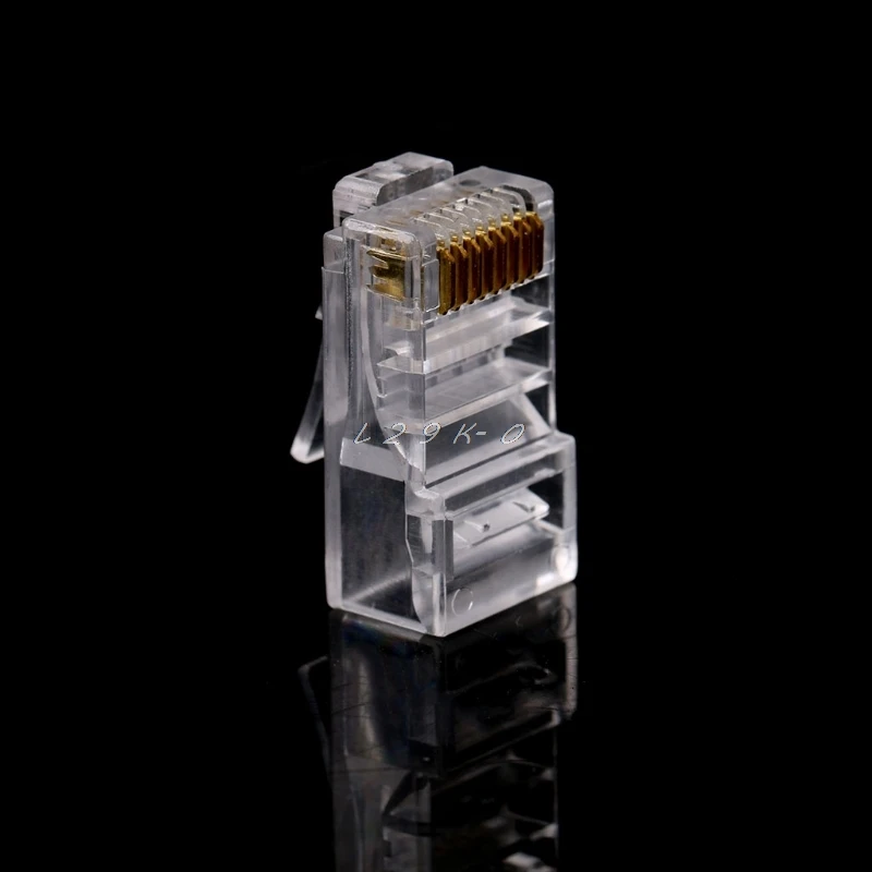 10 шт. RJ45 8 контактный разъем CAT6 сетевой кабель модульные Ethernet Кристальные вилки
