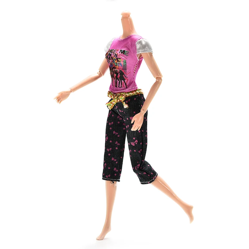 2 шт./компл. кукольная одежда костюмы Повседневная футболка с коротким рукавом