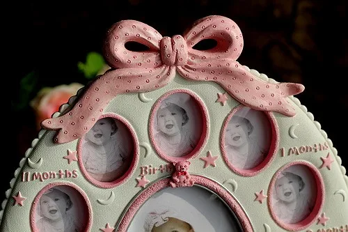 Розовый домашний декор фоторамка креативный детский розовый коллаж из смолы