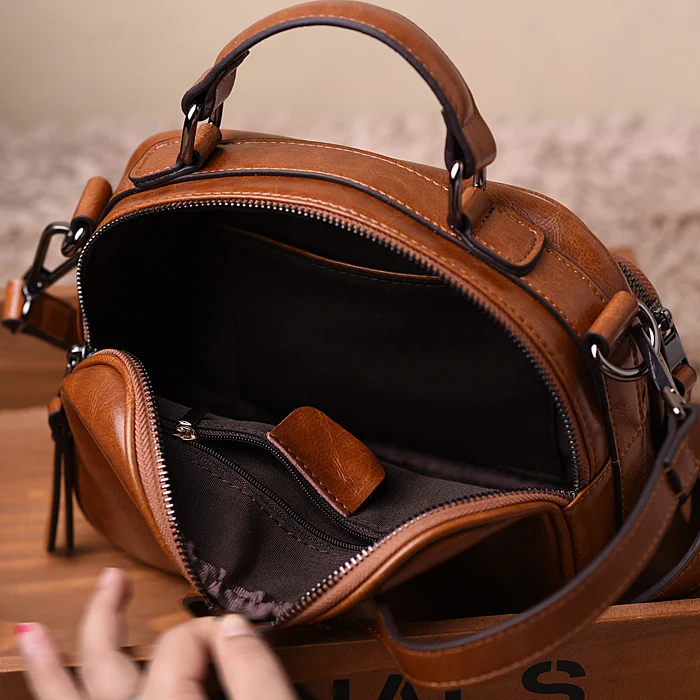 Женская сумка из натуральной телячьей кожи WOONAM маленькая через плечо с верхним