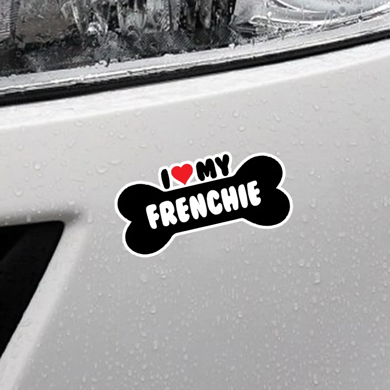 YJZT 15*7 1 см I Heart My Frenchie бульдог Bone ПВХ автомобильный бампер наклейки для автомобиля