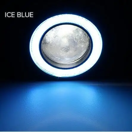 ice blue 2 шт. белый красный голубой лед 2,5/3/3,5 дюйма монолитный блок Ангельские глазки туман светильник s Led автомобилей головной светильник Лампа ДРЛ универсальные дневные ходовые огни светильник - Цвет: ice blue