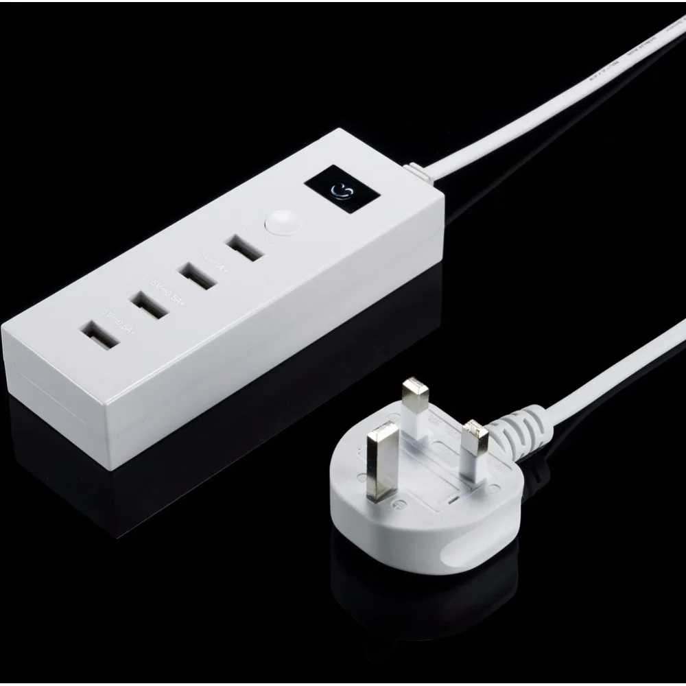 5V 1A/2A 4 порта USB адаптер питания быстрой зарядки сетевого зарядного устройства