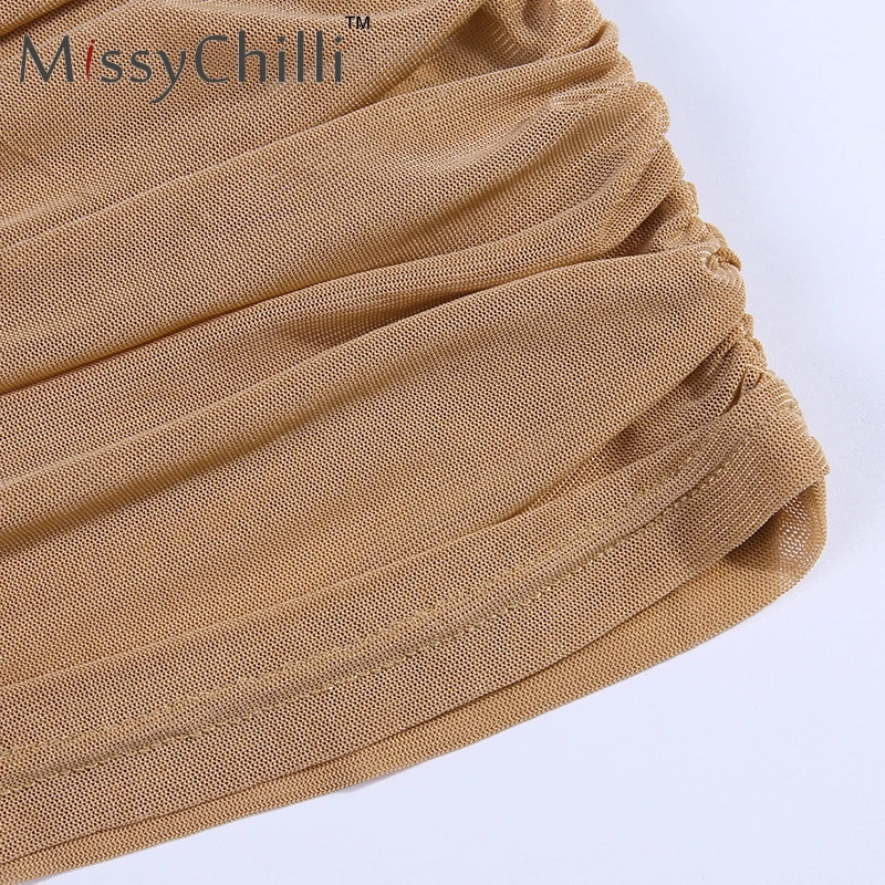 MissyChilli, сексуальное короткое платье цвета хаки с рукавом-фонариком, женское винтажное Летнее мини-платье для женщин, элегантные сетчатые вечерние платья для клубных праздников